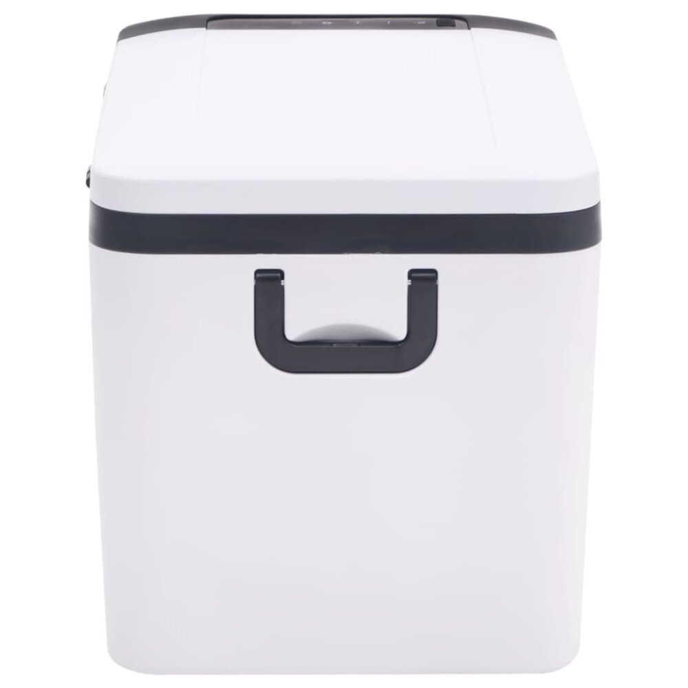 Koelbox met handvat en adapter 25 L PP &amp; PE zwart en wit