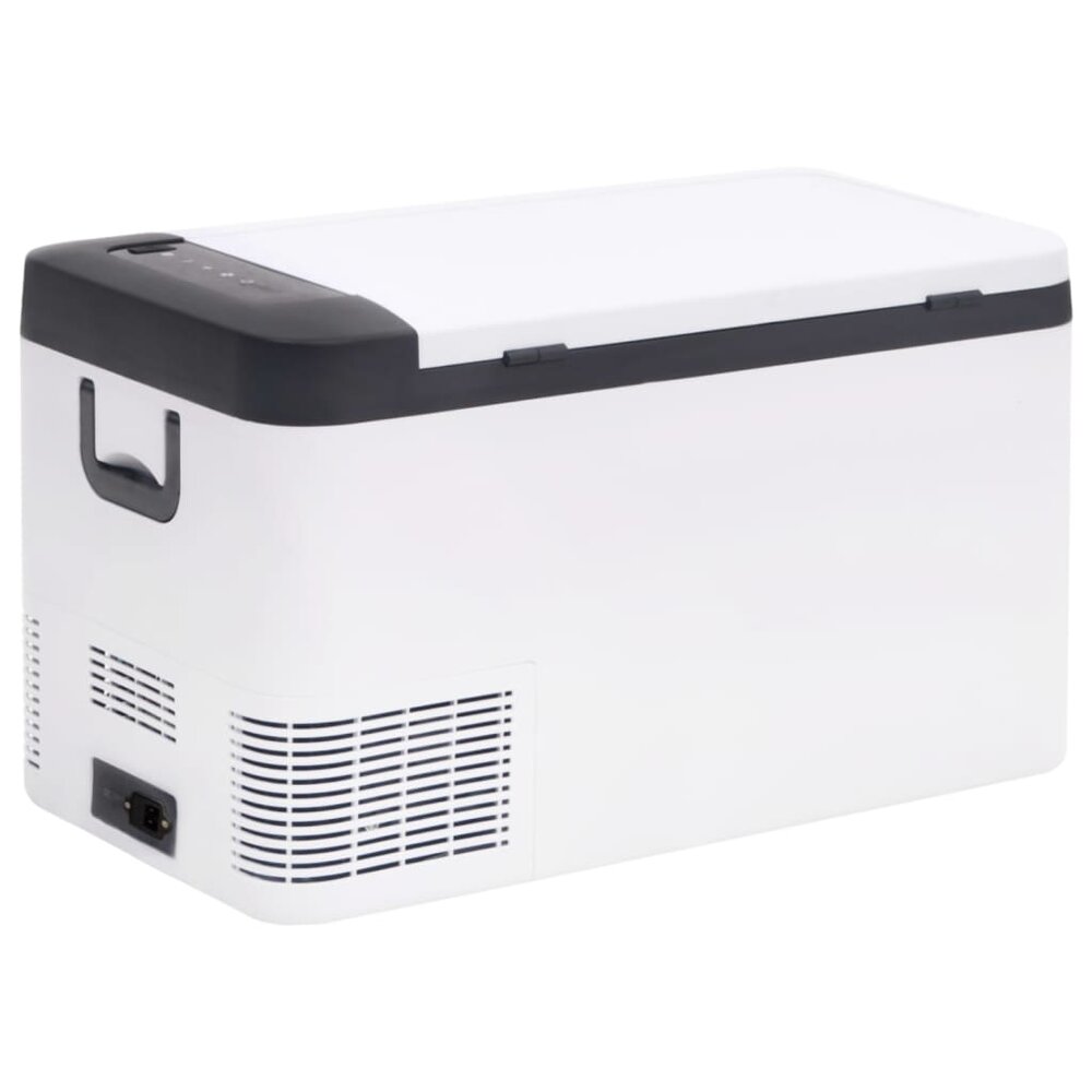 Koelbox met handvat en adapter 25 L PP &amp; PE zwart en wit