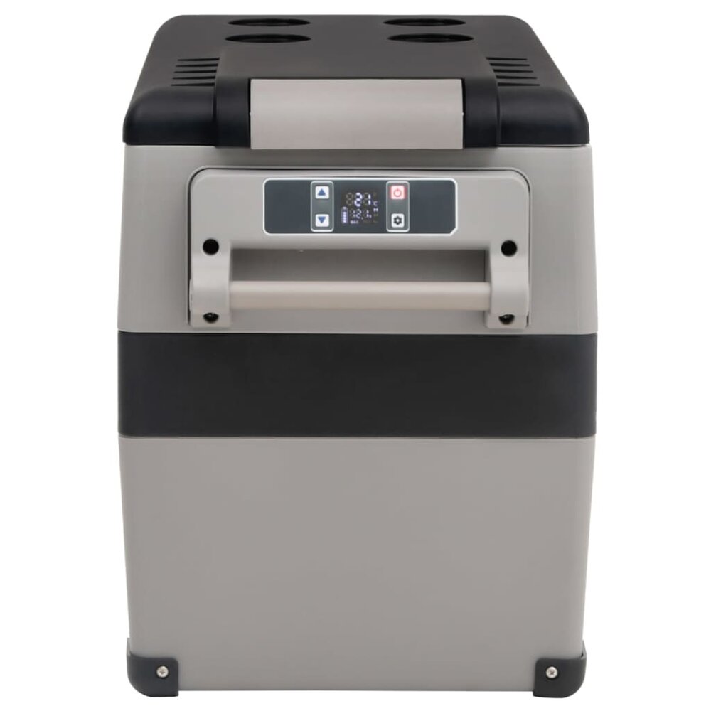 Koelbox met handvat en adapter 35 L PP &amp; PE zwart en grijs