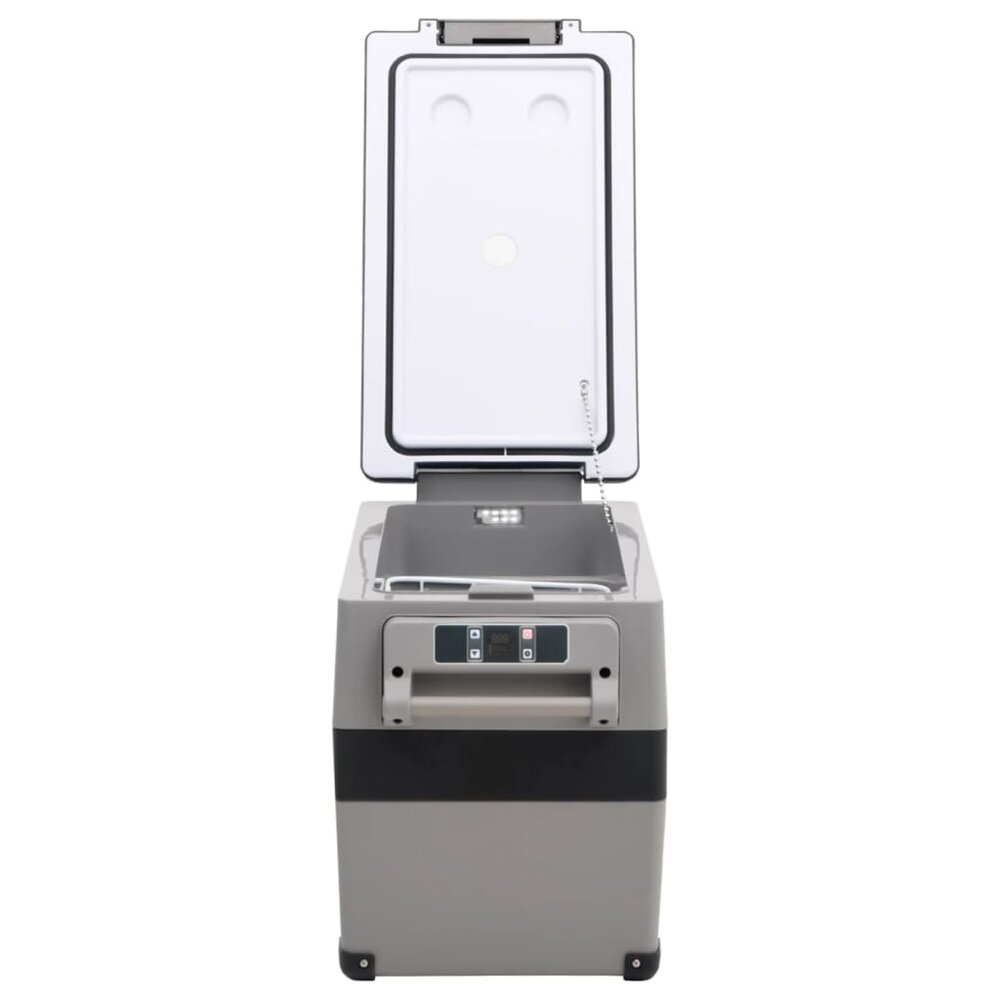 Koelbox met handvat en adapter 35 L PP &amp; PE zwart en grijs
