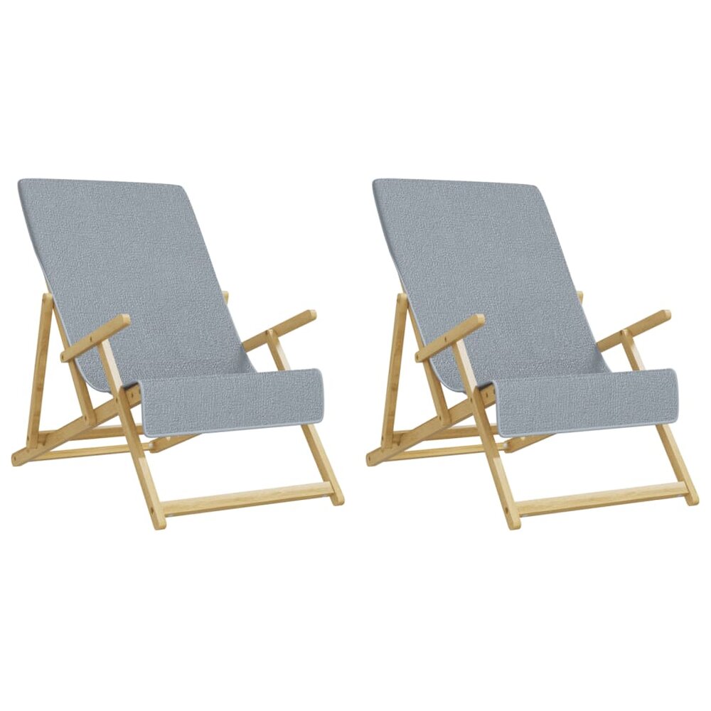 Strandhanddoeken 2 st 400 g/m&sup2; 60x135 cm stof grijs