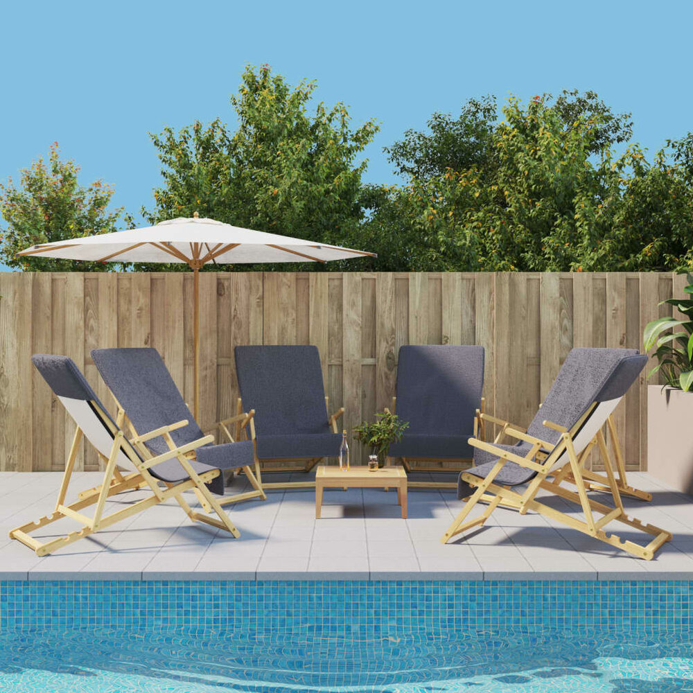 Strandhanddoeken 6 st 400 g/m&sup2; 60x135 cm stof antracietkleurig