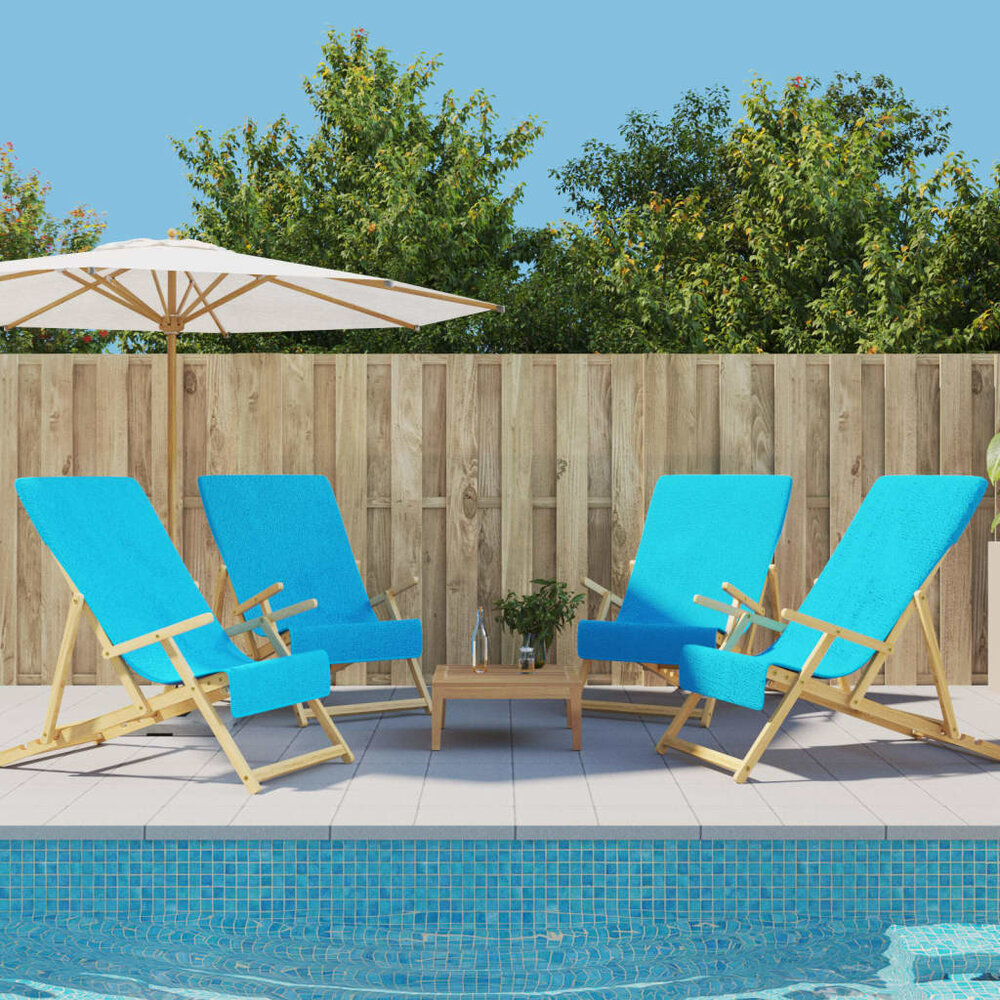 Strandhanddoeken 4 st 400 g/m&sup2; 60x135 cm stof turquoise