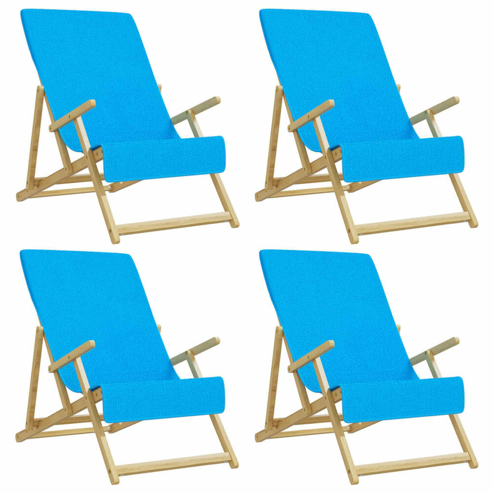 Strandhanddoeken 4 st 400 g/m&sup2; 60x135 cm stof turquoise