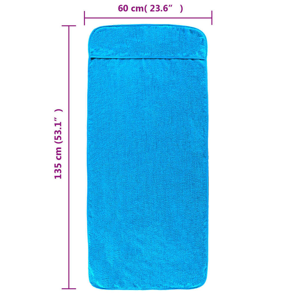 Strandhanddoeken 4 st 400 g/m&sup2; 60x135 cm stof turquoise