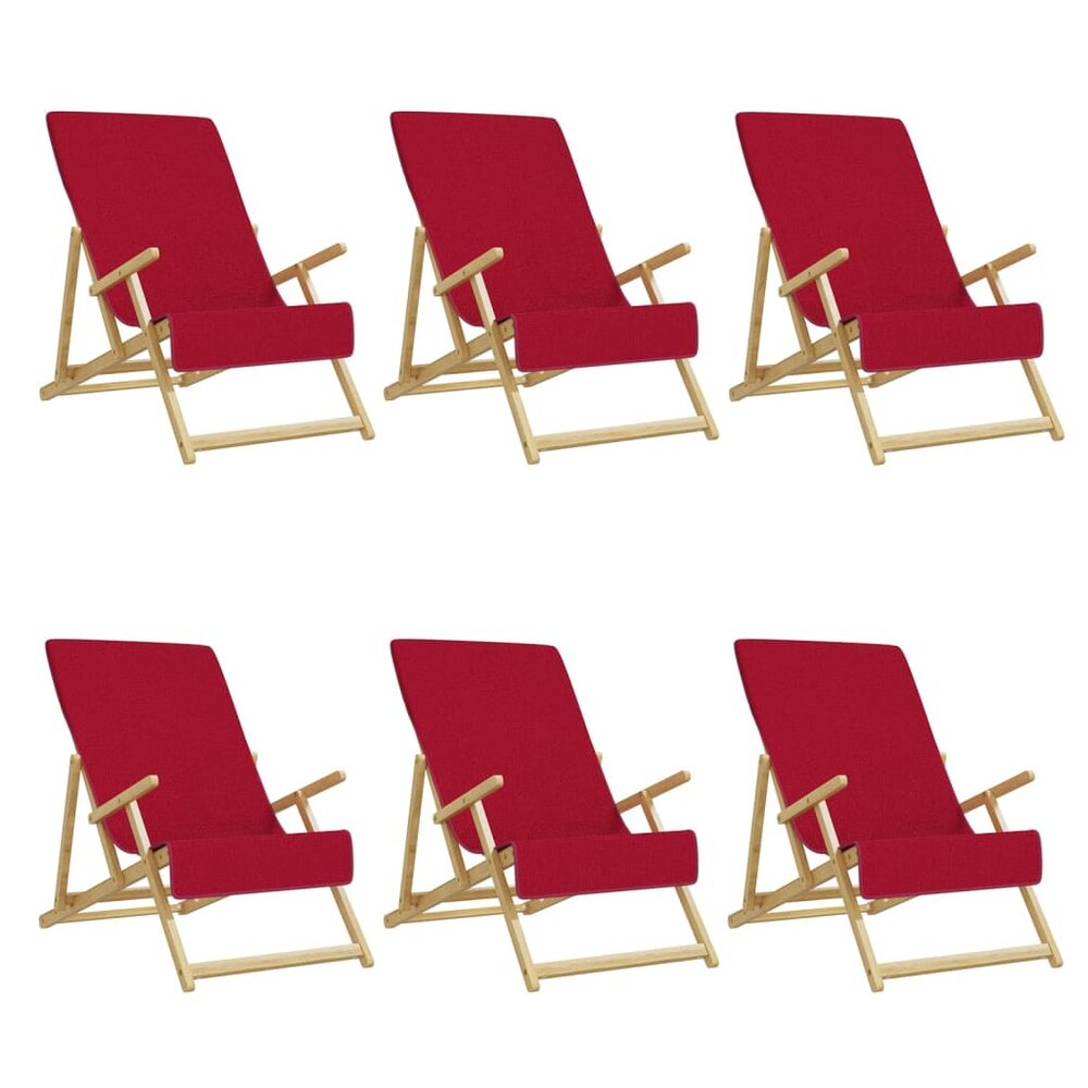 Strandhanddoeken 6 st 400 g/m&sup2; 60x135 cm stof bordeauxrood
