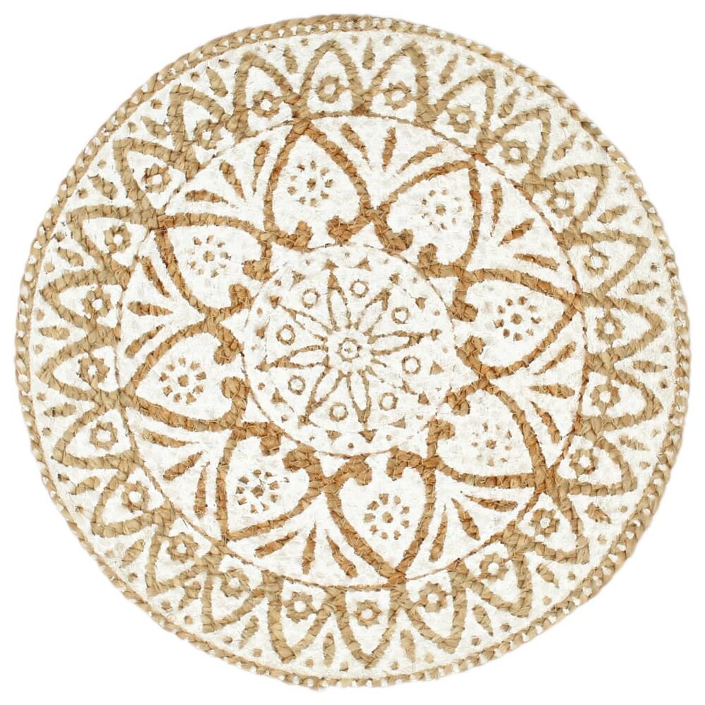 Placemats 4 st rond 38 cm jute wit