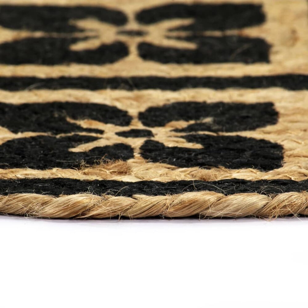 Placemats 6 st rond 38 cm jute zwart