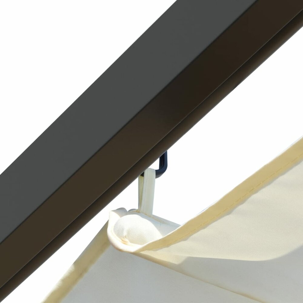 Pergola met uitschuifbaar dak 3x3 m staal cr&eacute;mewit