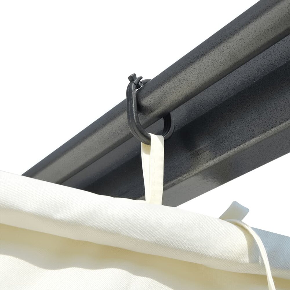 Pergola met uitschuifbaar dak 3x3 m staal cr&eacute;mewit