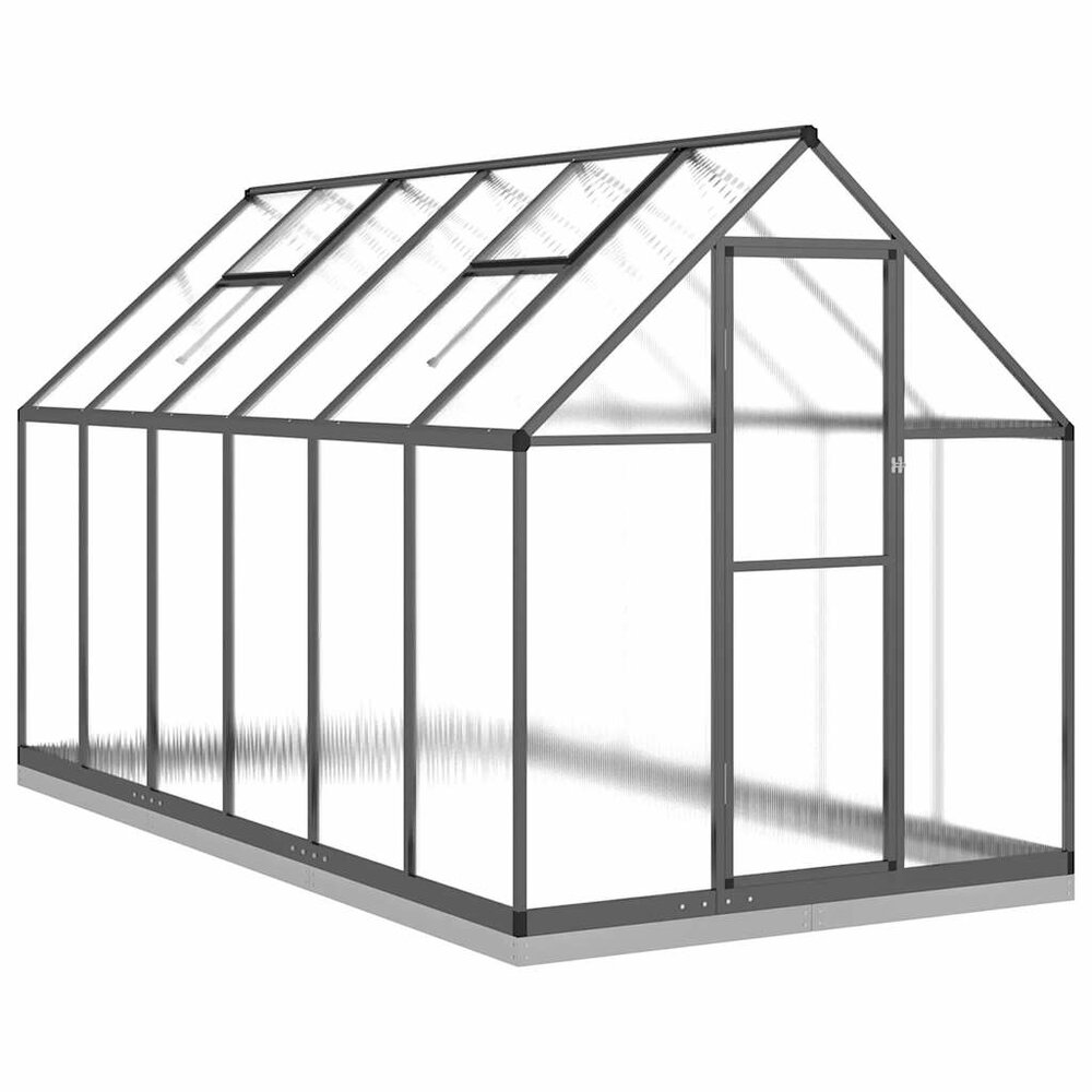 Tuinkas met basisframe 334x169x202 cm aluminium antracietkleur