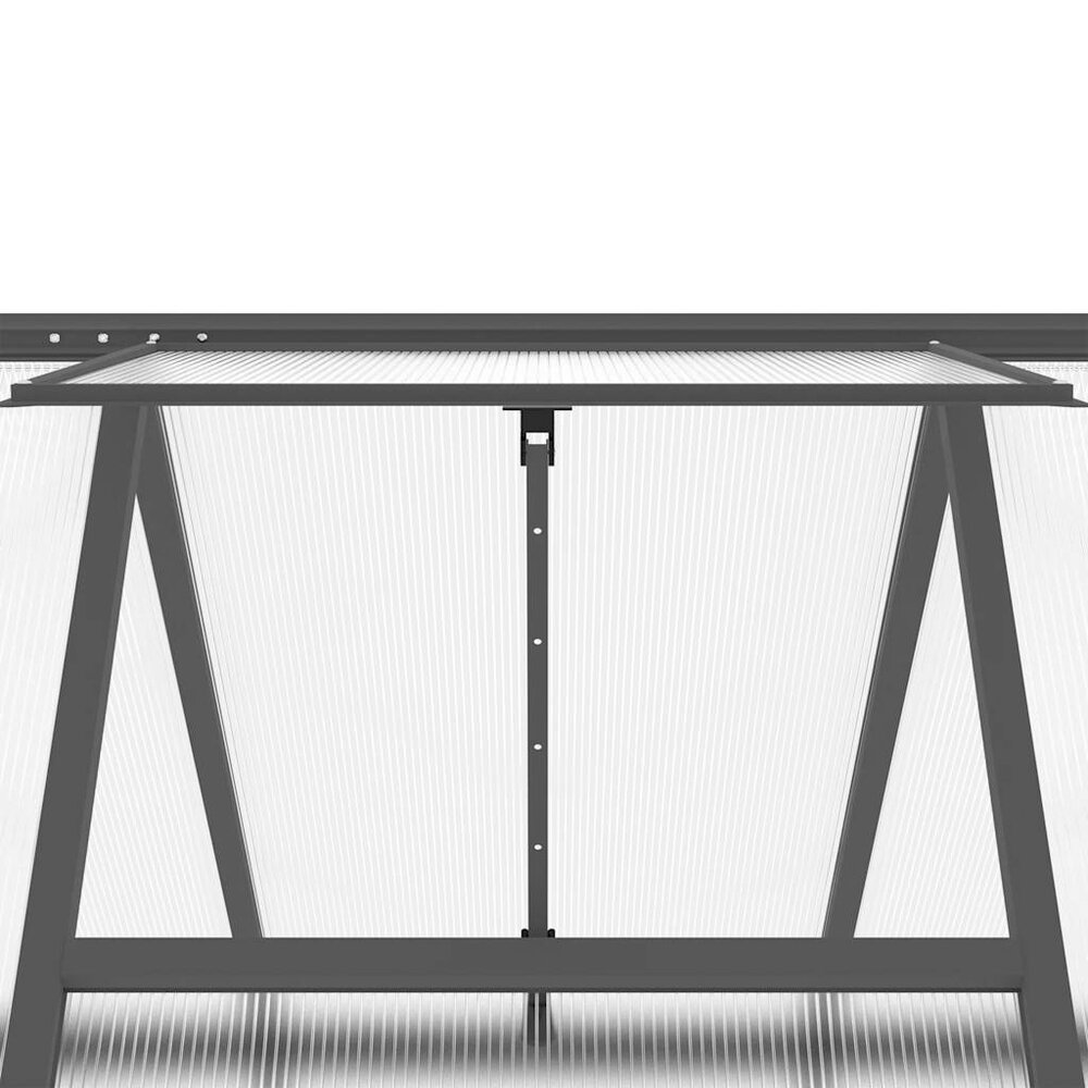 Tuinkas met basisframe 334x169x202 cm aluminium antracietkleur