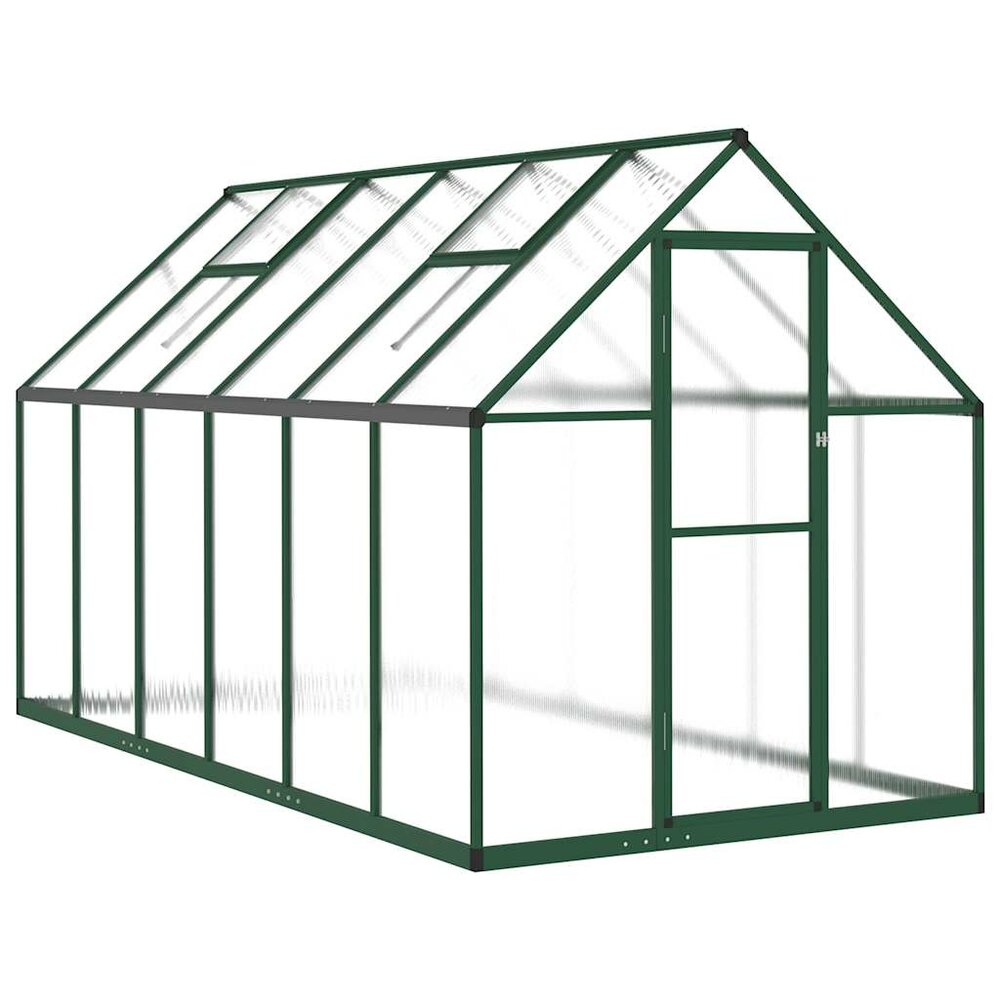 Tuinkas met basisframe 334x169x195 cm aluminium groen