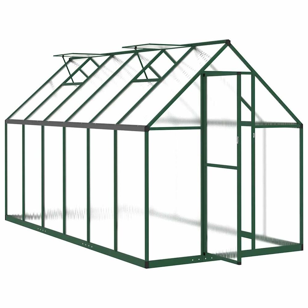 Tuinkas met basisframe 334x169x195 cm aluminium groen