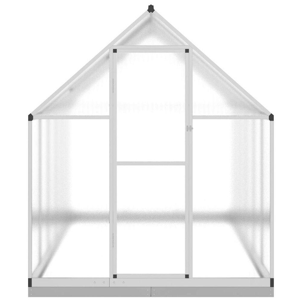 Tuinkas met basisframe 334x169x202 cm aluminium zilverkleurig