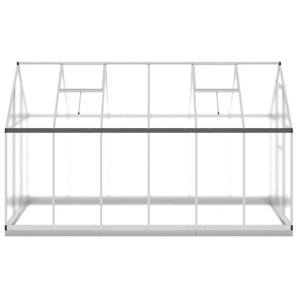 Tuinkas met basisframe 334x169x202 cm aluminium zilverkleurig