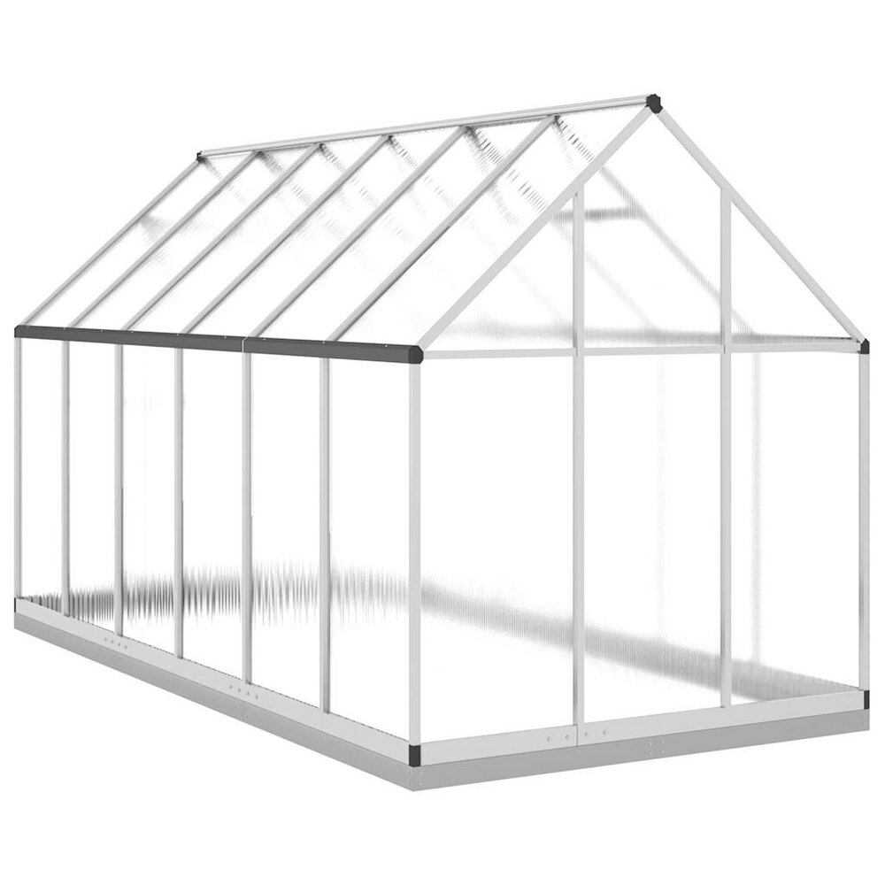 Tuinkas met basisframe 334x169x202 cm aluminium zilverkleurig