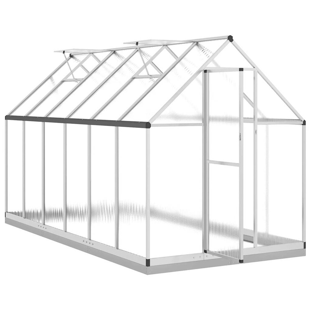 Tuinkas met basisframe 334x169x202 cm aluminium zilverkleurig