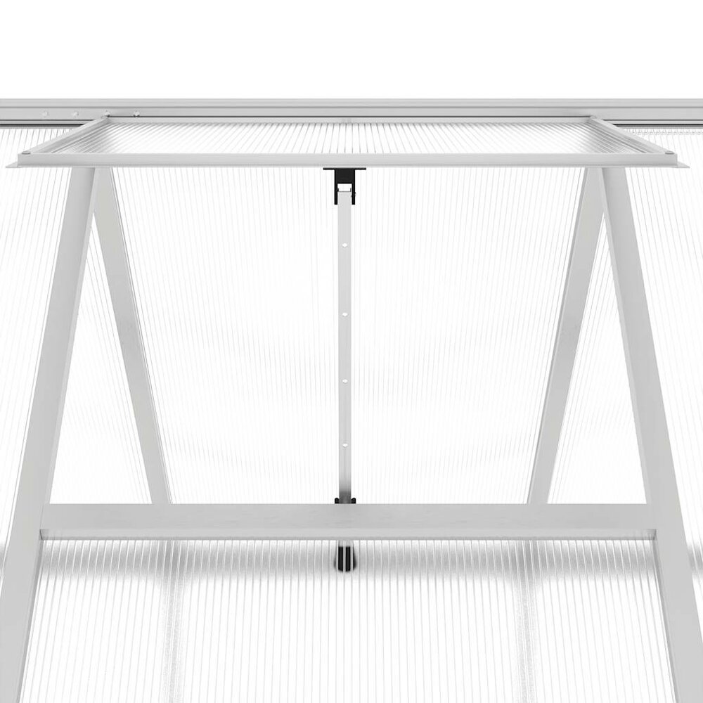 Tuinkas met basisframe 334x169x202 cm aluminium zilverkleurig