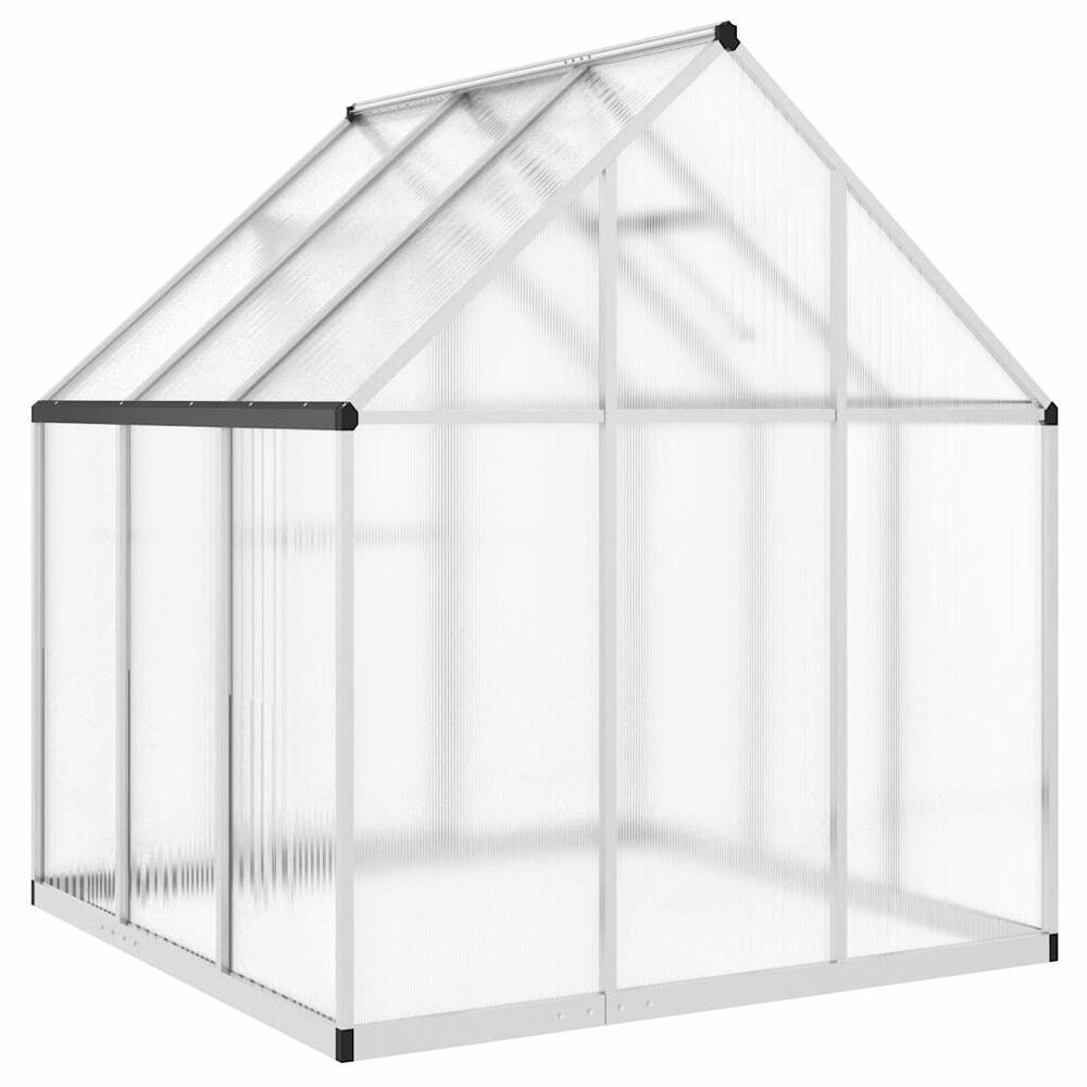 Tuinkas met basisframe 169x169x195 cm aluminium zilverkleurig