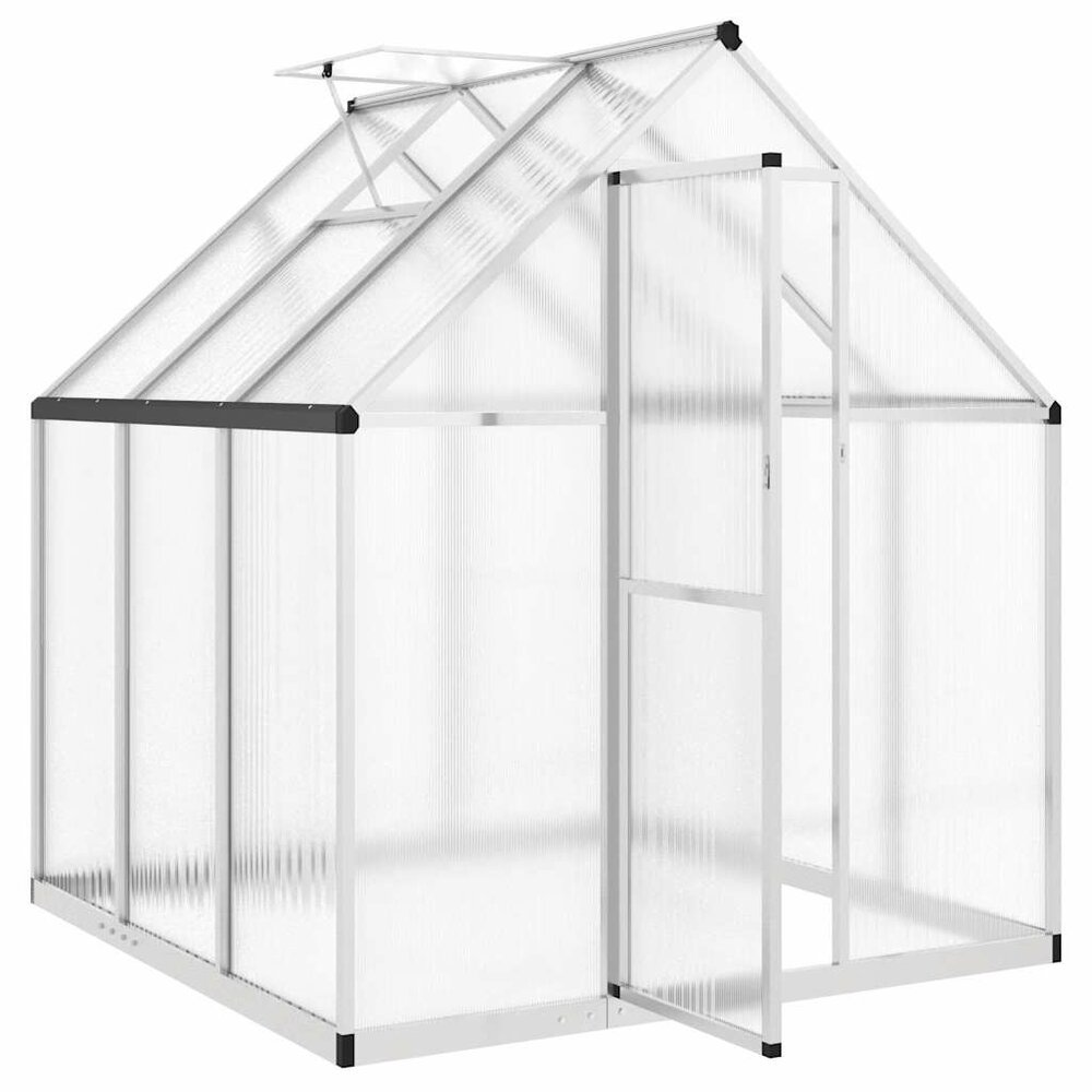 Tuinkas met basisframe 169x169x195 cm aluminium zilverkleurig