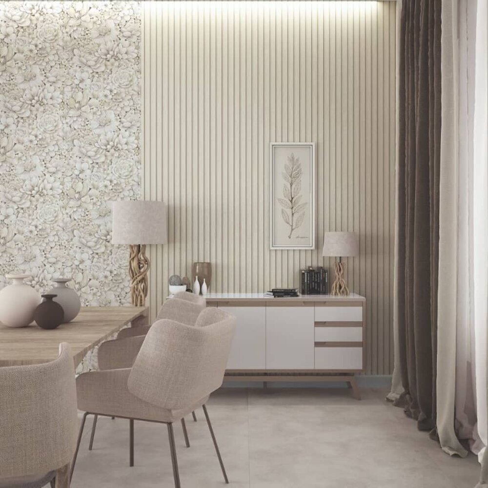 Behang Botanica Wooden Slats beige
