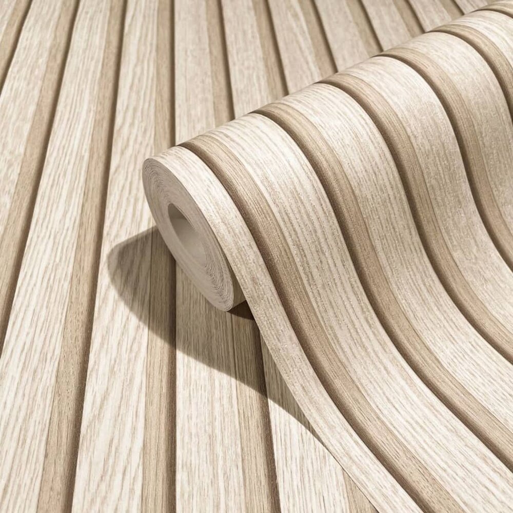 Behang Botanica Wooden Slats beige