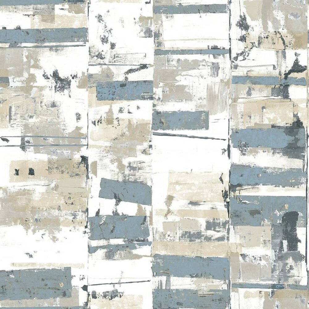 Behang Friends &amp; Coffee Industrial Weathered blauw metallic