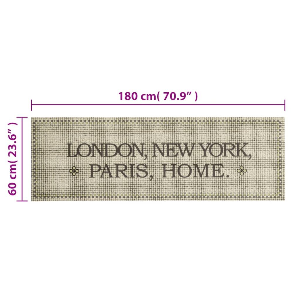 Keukenmat wasbaar Home-tekst 60x180 cm fluweel