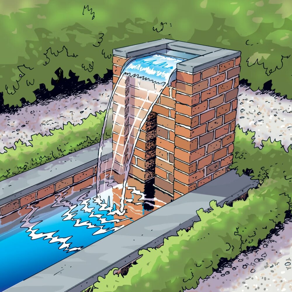 Watervalschaal Nevada met LED-verlichting 30 cm roestvrij staal