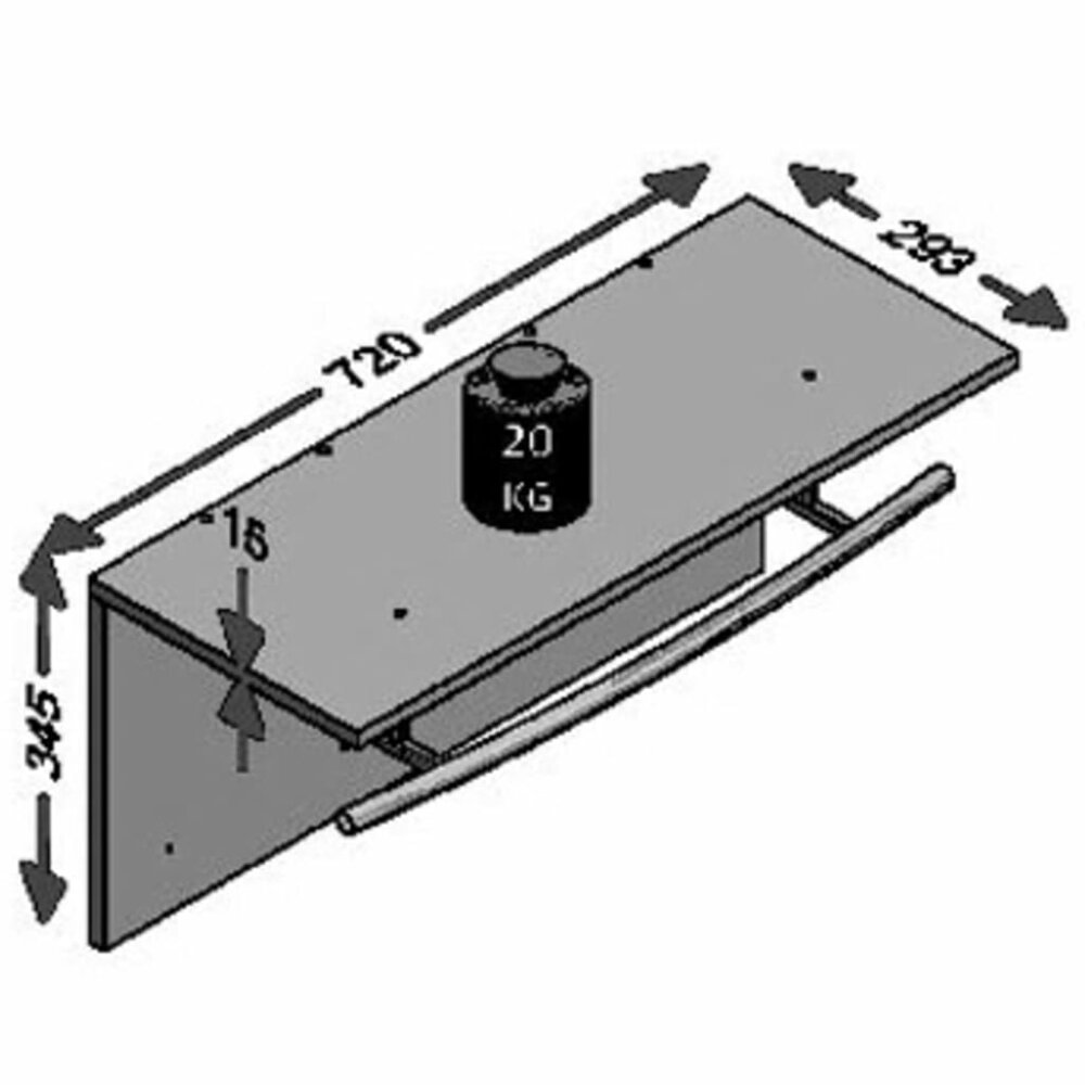 Wandkapstok 72x29,3x34,5 cm zandeikenkleurig