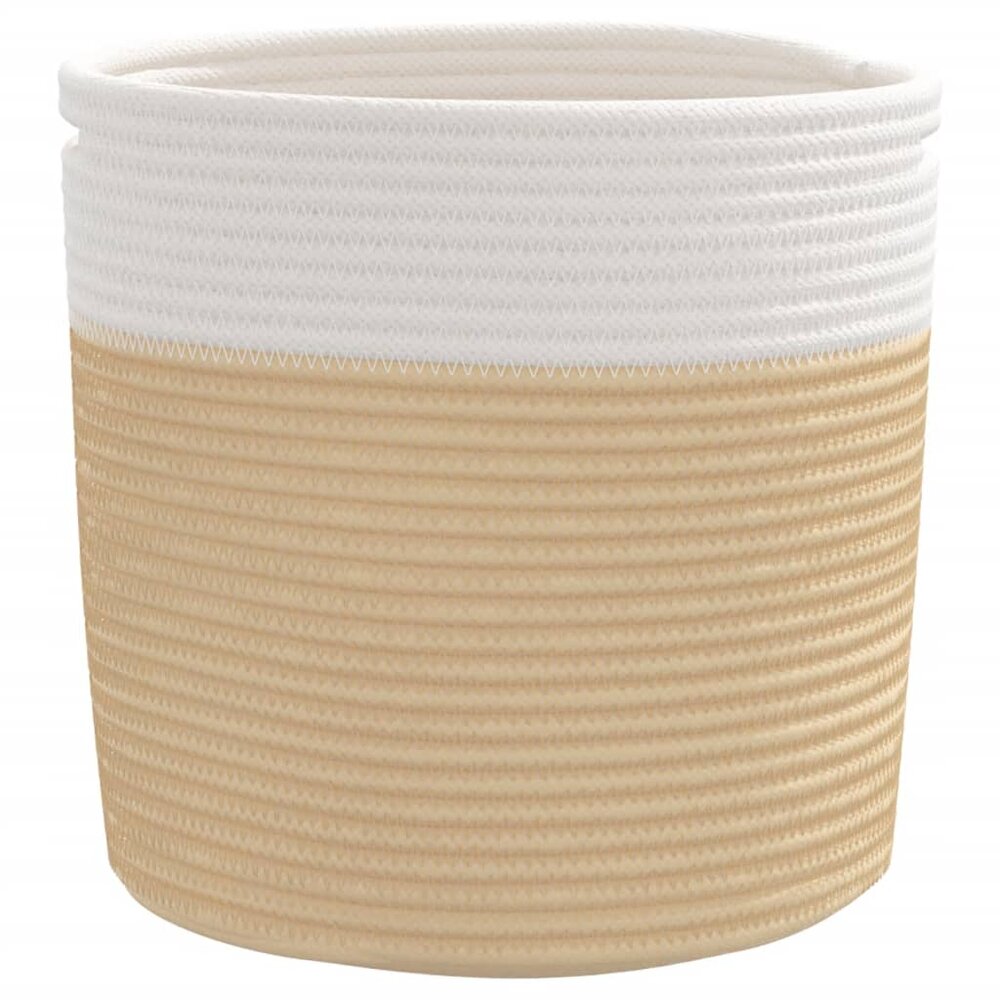Opbergmanden 2 st &Oslash; 28x28 cm katoen beige en wit