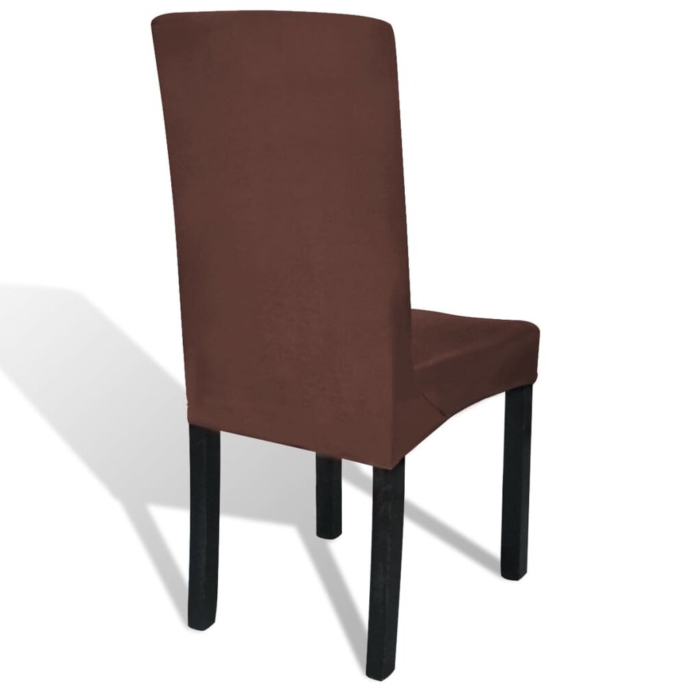 Stoelhoezen 6 st stretch recht bruin