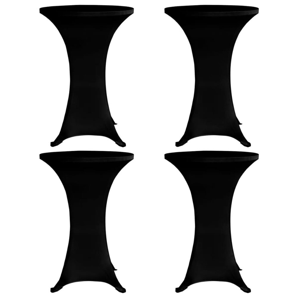 Statafelhoes 4 st stretch &Oslash;80 cm zwart