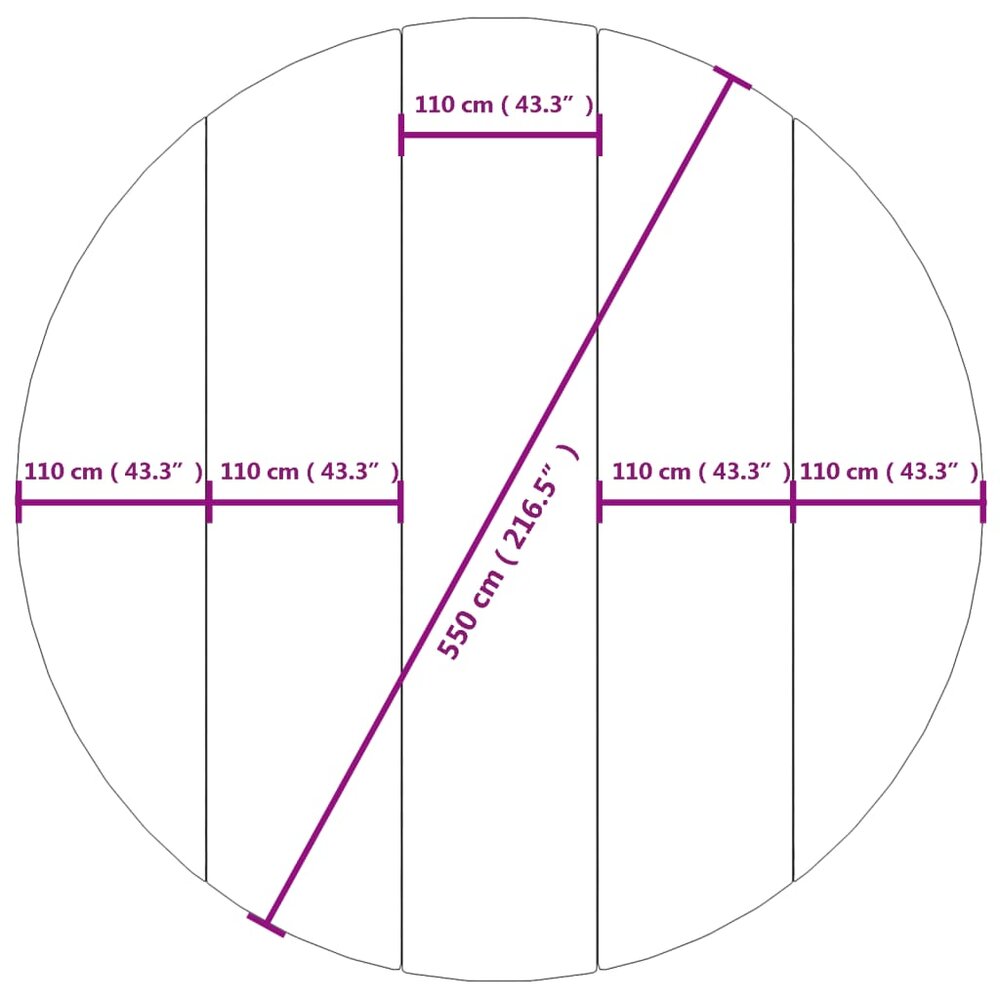 Zwembadgrondzeil &Oslash;550 cm polyester geotextiel lichtgrijs