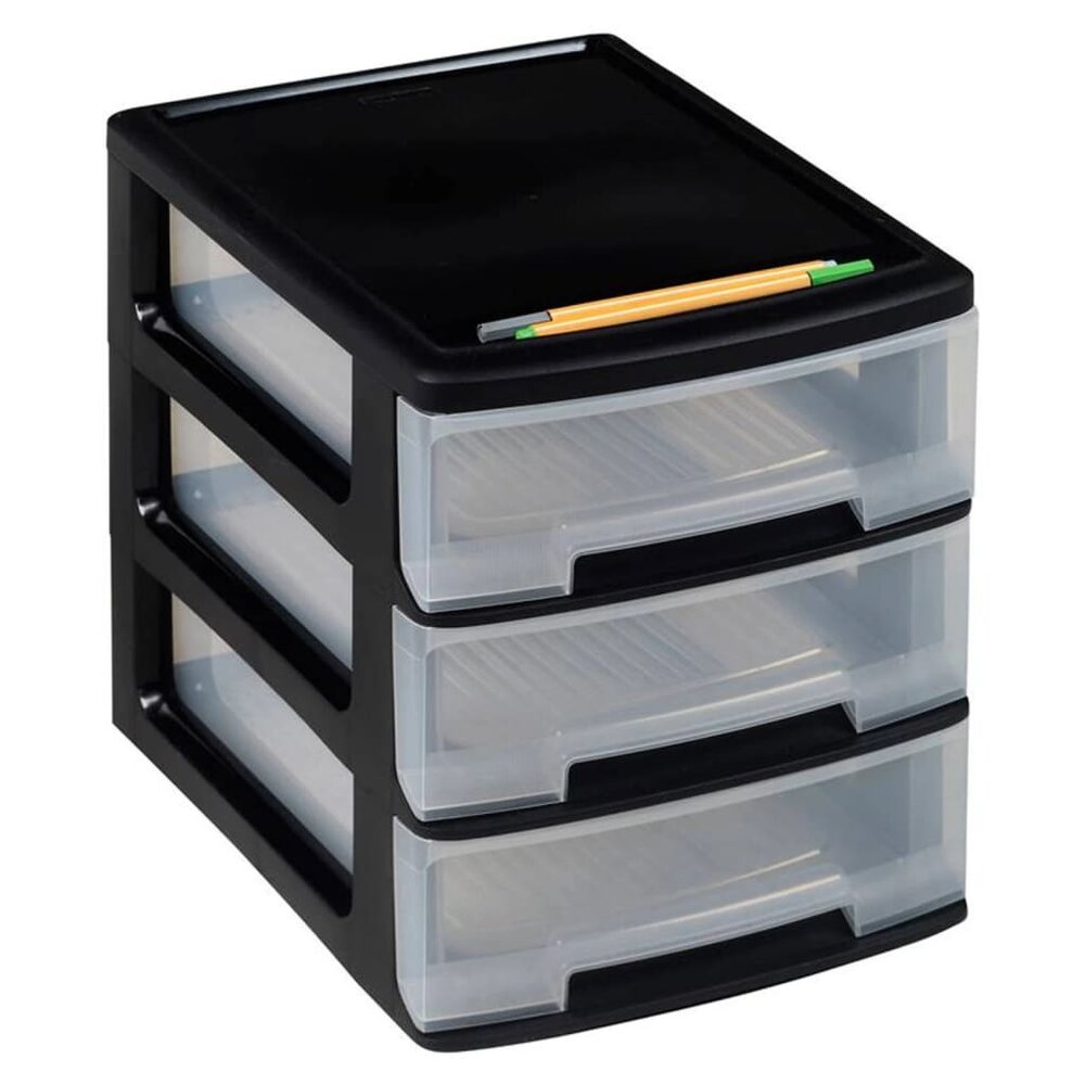 Bureauladeblok Babel A4 3x5 L zwart en transparant