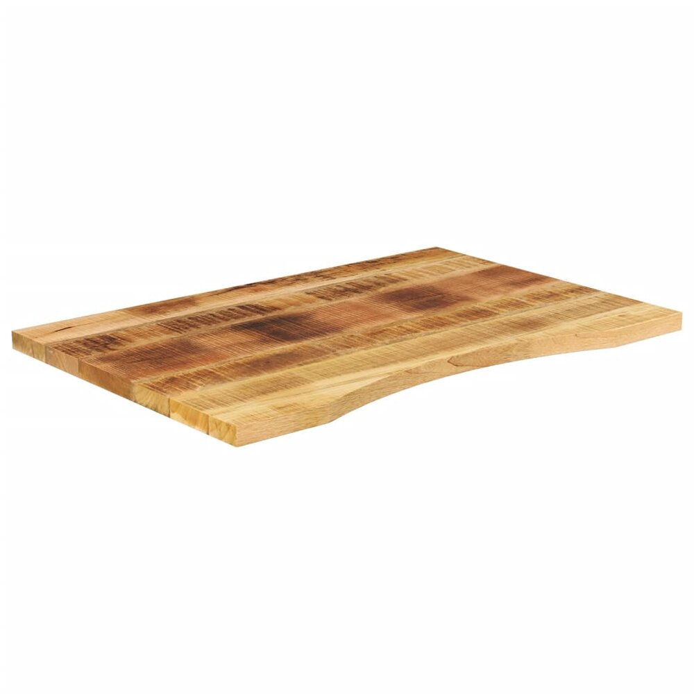 Bureaublad met ronding 100x60x2,5 cm massief ruw mangohout