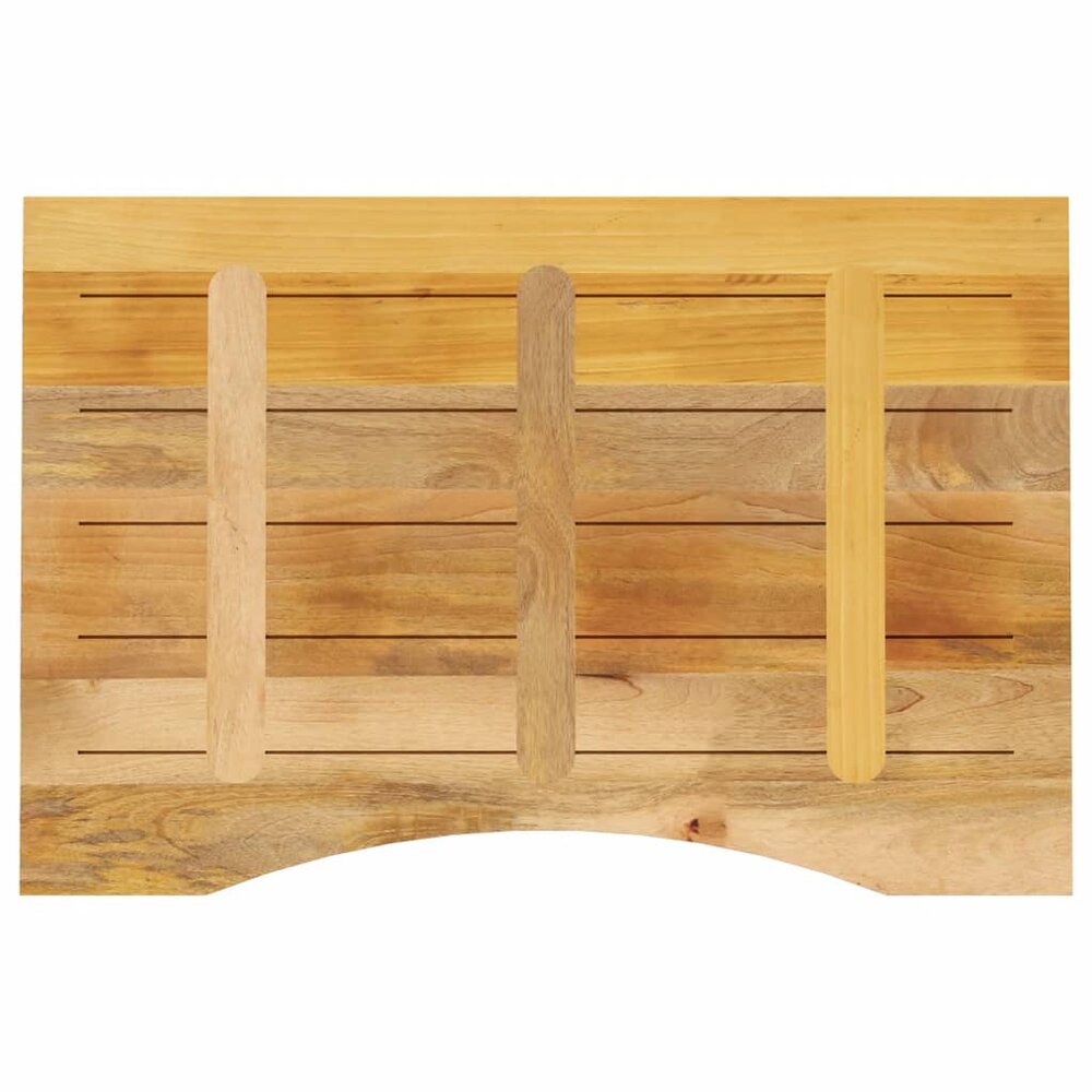 Bureaublad met ronding 100x60x2,5 cm massief ruw mangohout