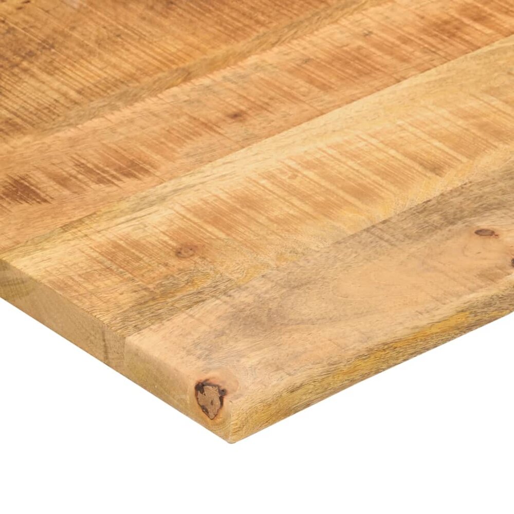 Bureaublad met ronding 100x60x2,5 cm massief ruw mangohout