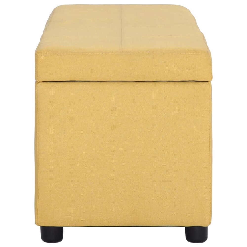 Bankje met opbergvak 116 cm polyester geel