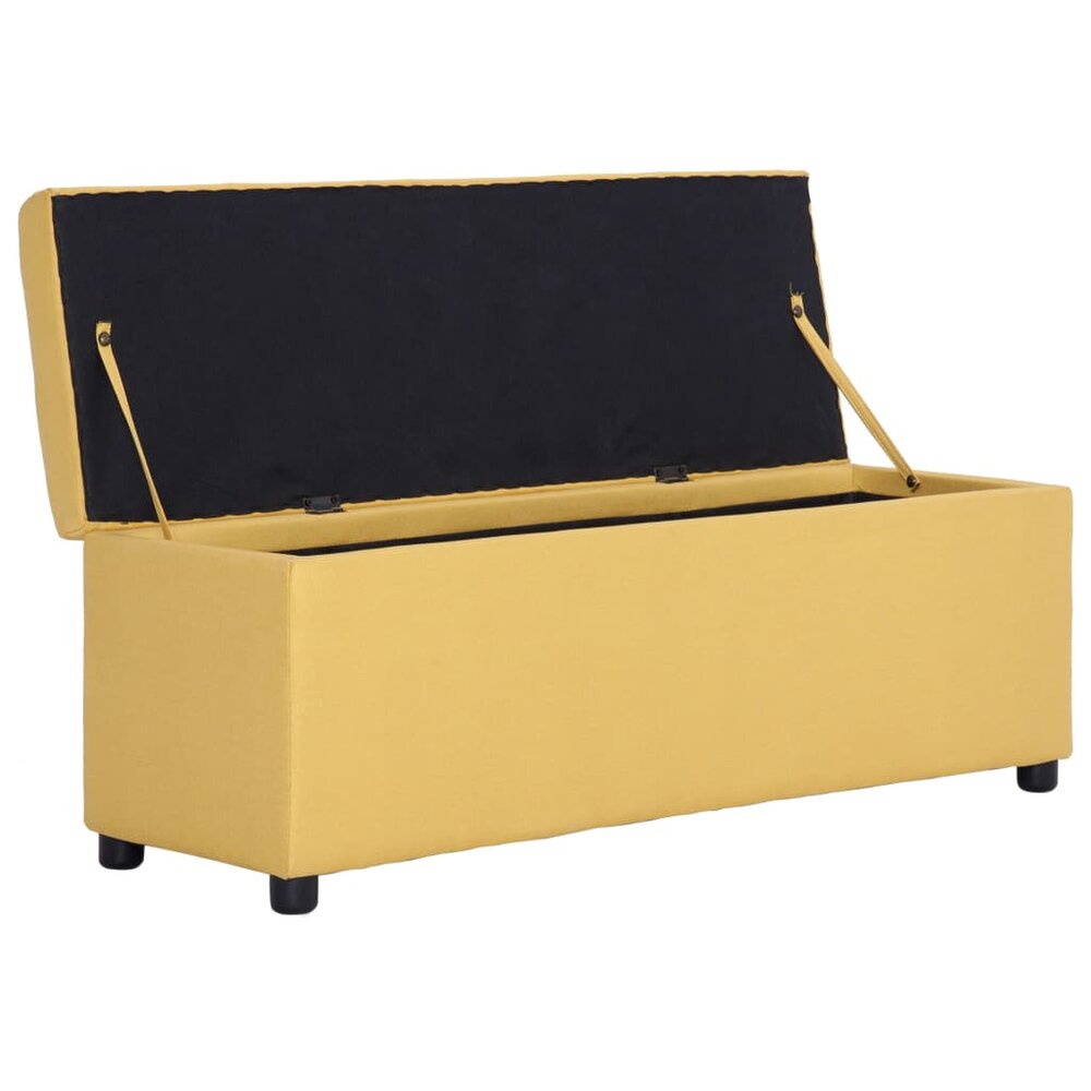 Bankje met opbergvak 116 cm polyester geel