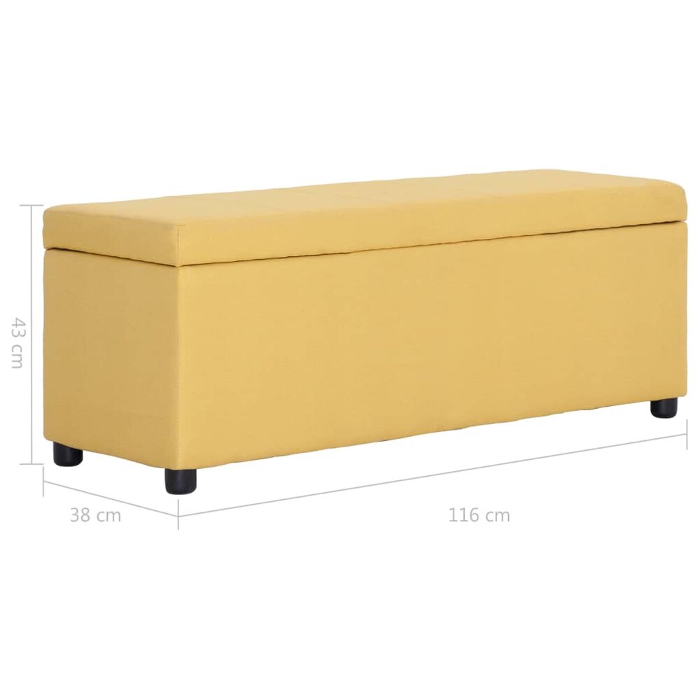 Bankje met opbergvak 116 cm polyester geel