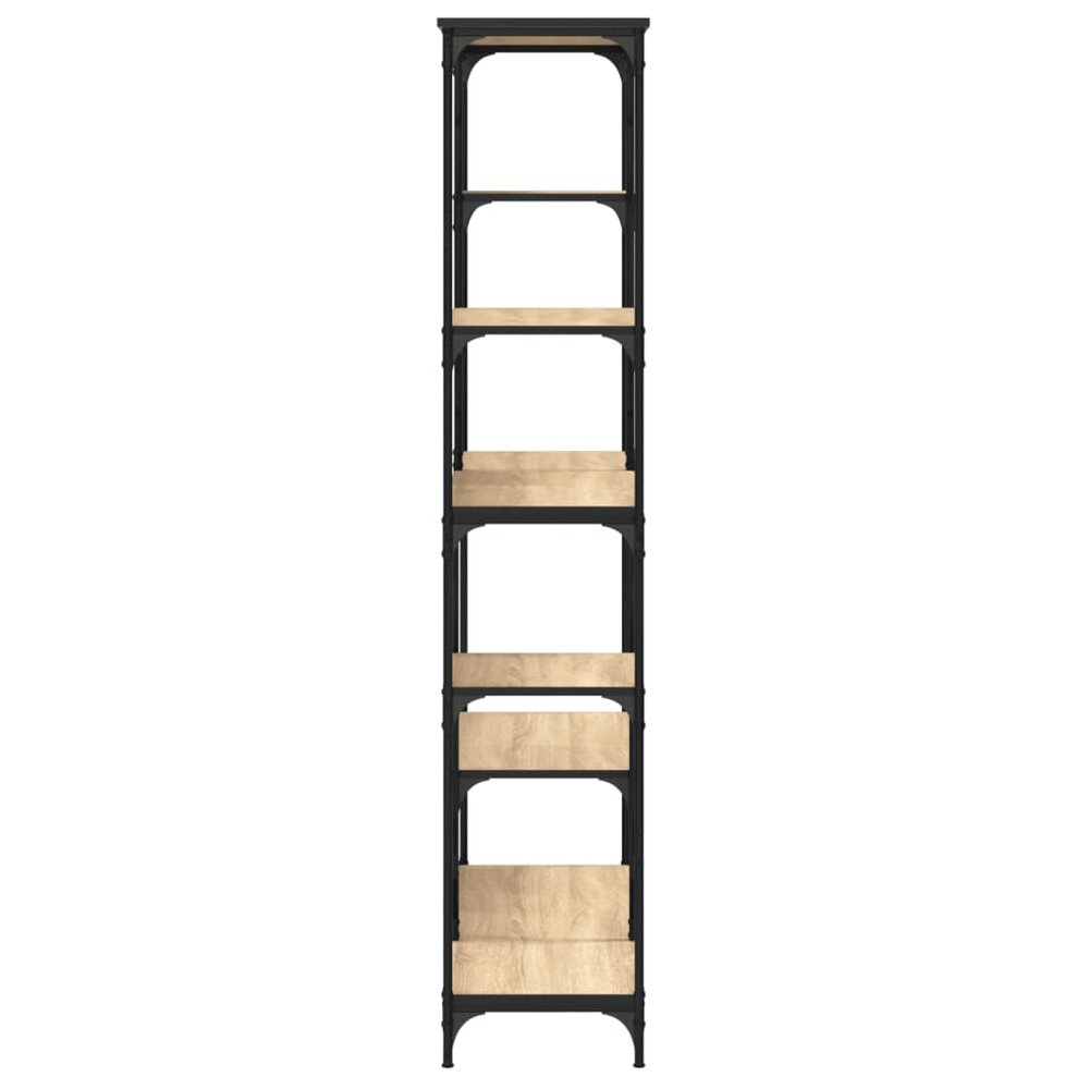 Boekenrek 99x35,5x176 cm bewerkt hout en staal sonoma eiken