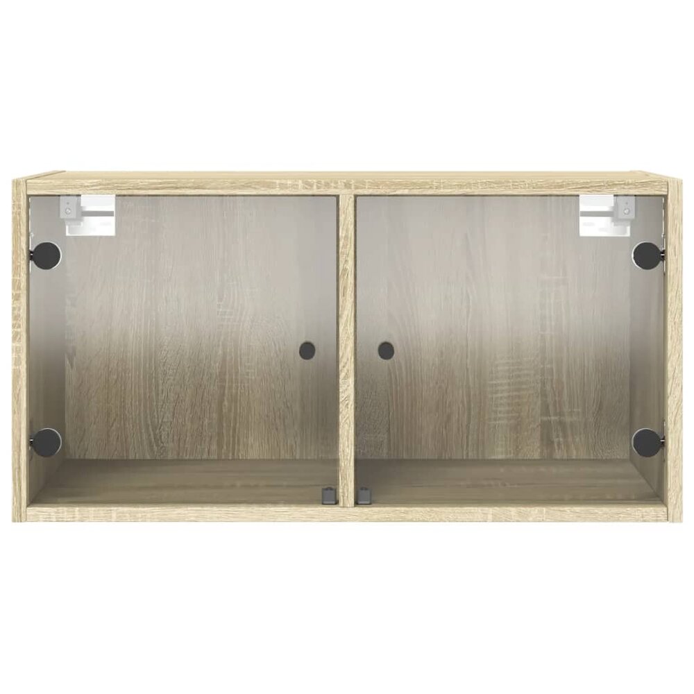 Wandkast met glazen deuren 68,5x37x35 cm sonoma eikenkleurig