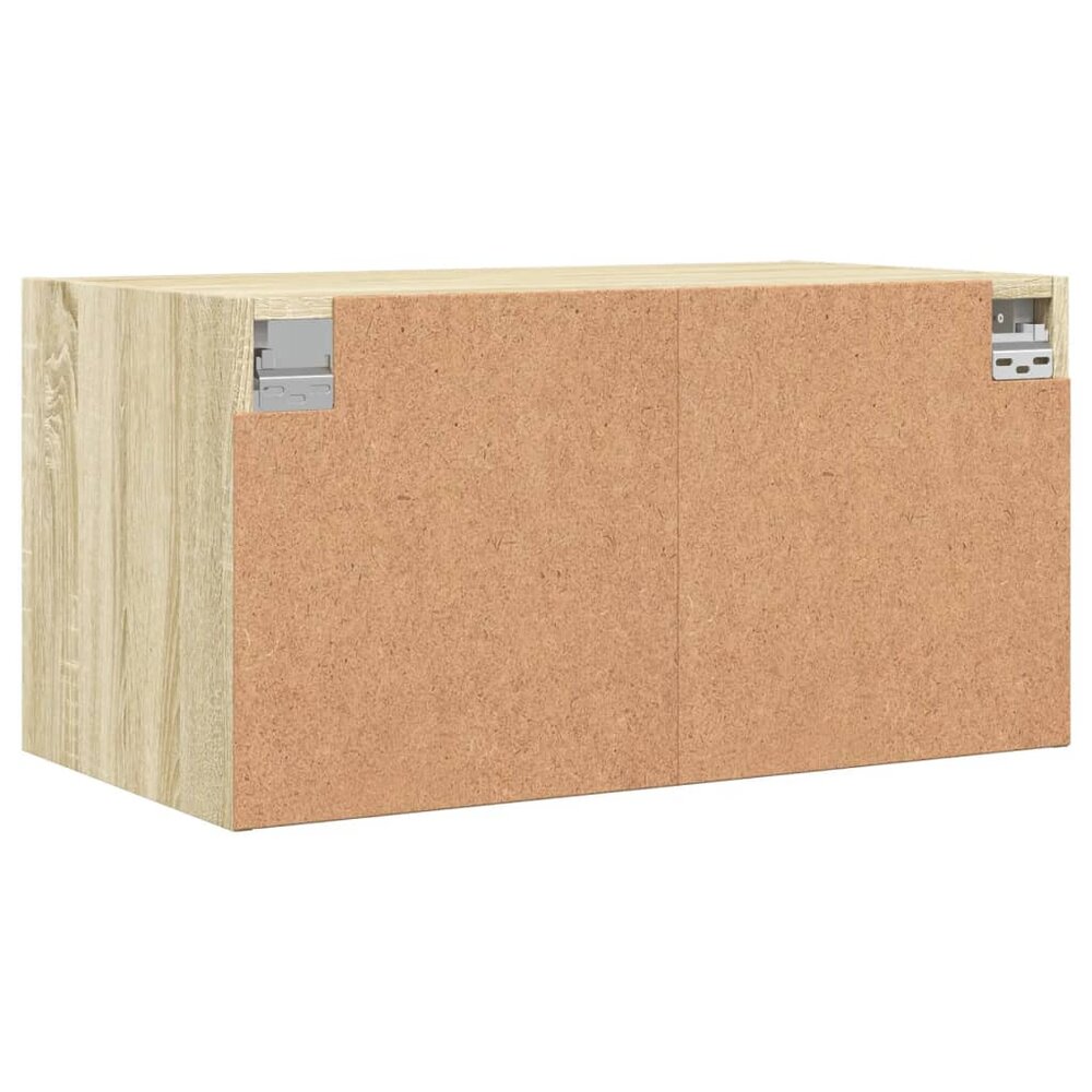 Wandkast met glazen deuren 68,5x37x35 cm sonoma eikenkleurig