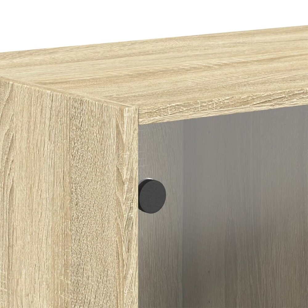 Wandkast met glazen deuren 68,5x37x35 cm sonoma eikenkleurig