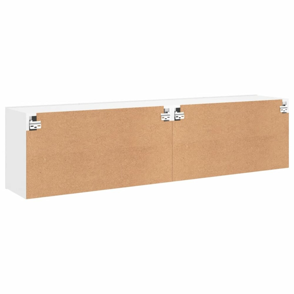 Tv-meubels 2 st wandgemonteerd 80x30x41 cm wit