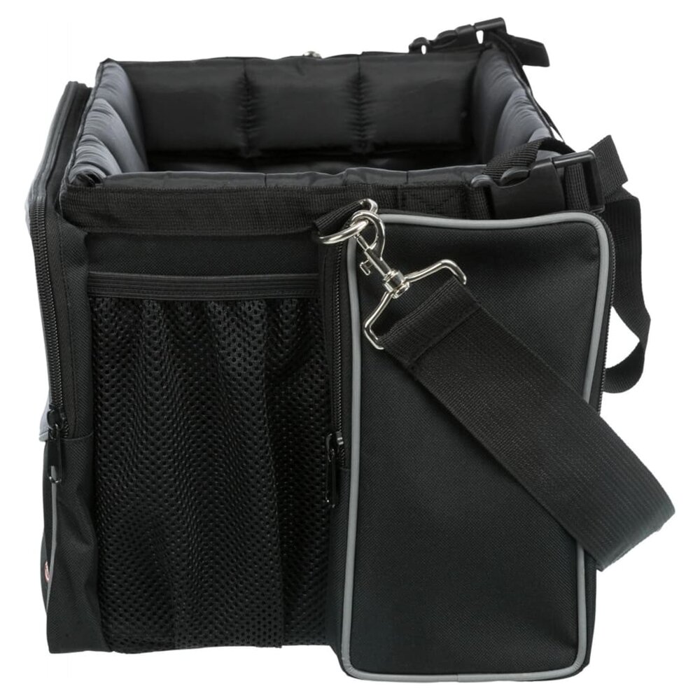 Fietsmand voor huisdieren voorop 41x26x26 cm zwart en grijs