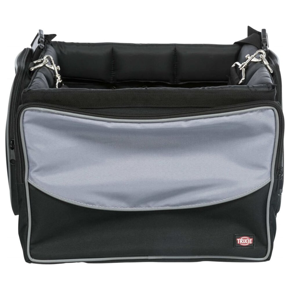Fietsmand voor huisdieren voorop 41x26x26 cm zwart en grijs