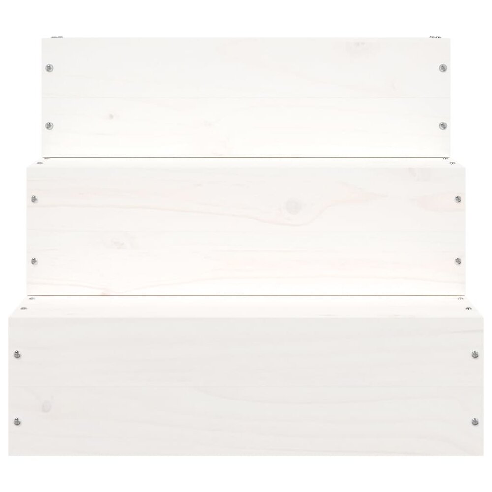 Huisdierentrap 40x37,5x35 cm massief grenenhout wit